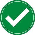 Nmc Green Check Mark Graphic Sign Label, Pressure Sensitive Vinyl 0045, 5pk, 6 H x 6 W in ISO673AP